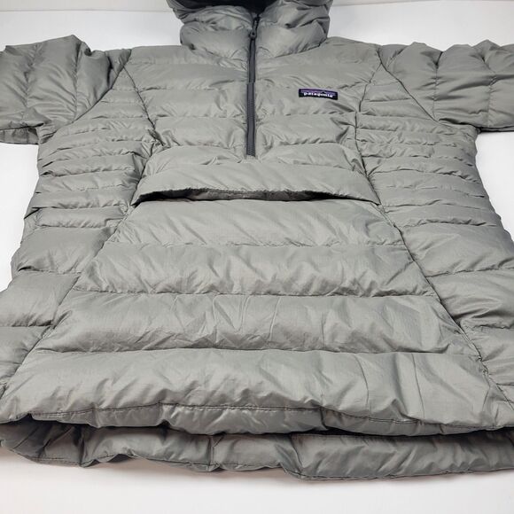 Patagonia Down Sweater Womens Hooded Pullover Jacket Kangaroo Pocket Gray Size M - Picture 11 of 16
